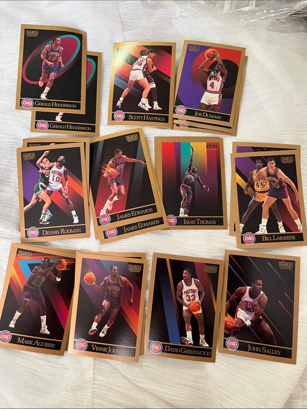 NBA Collector Card Set with Gold Borders and Multicolor Player Art